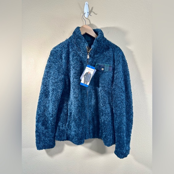 NWT Pendleton Womens Ladies' Fuzzy Zip Jacket in Blue - Picture 4 of 8